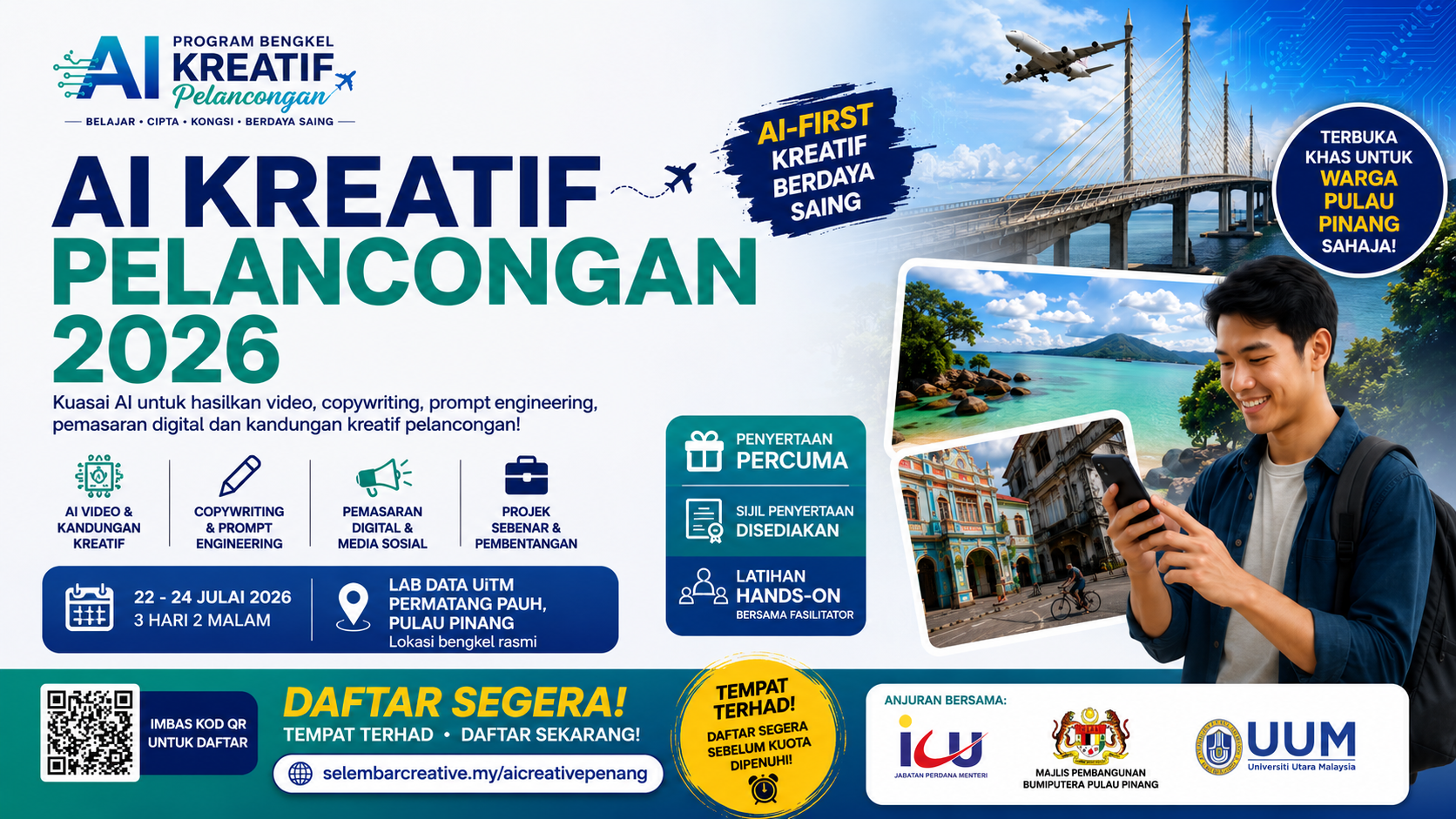 Bengkel AI Kreatif Pelancongan 2026 Buka Penyertaan Percuma kepada Warga Pulau Pinang